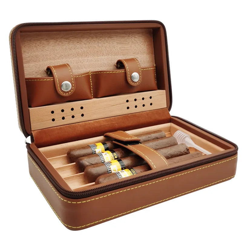 LEATHERBOUND LUXERY TRAVEL CIGAR HUMIDOR