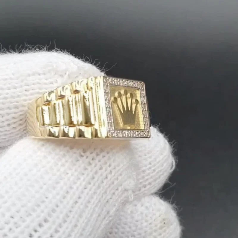 RETRO GOLDEN CROWN RING