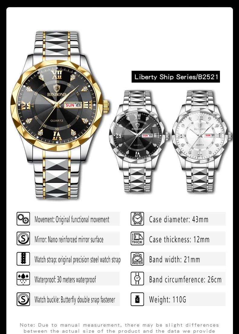 LUXERY QUARTZ WRISTWATCH