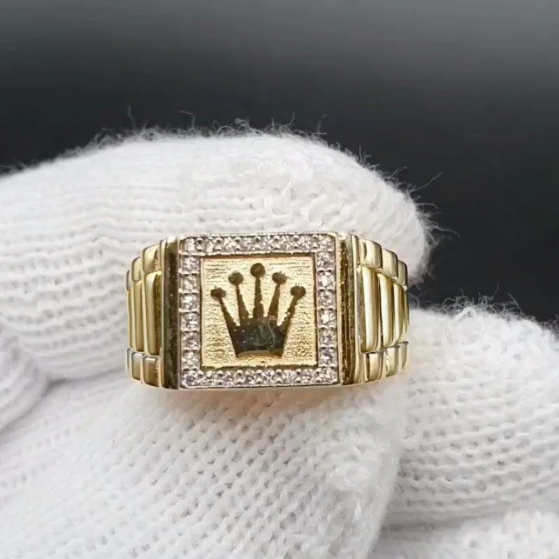 RETRO GOLDEN CROWN RING